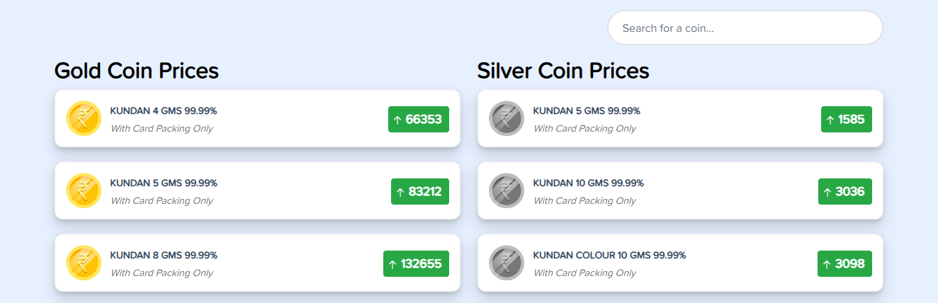 Coin Prices Display