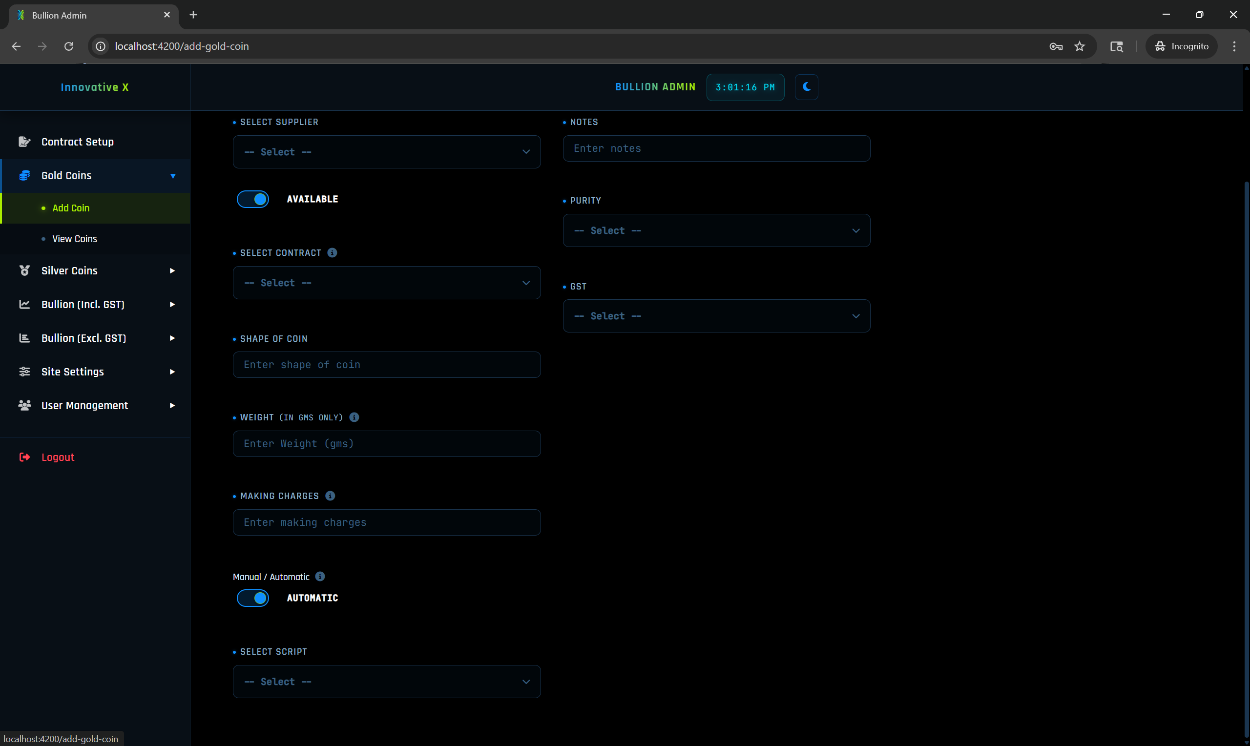 Add Gold Coin Full Form